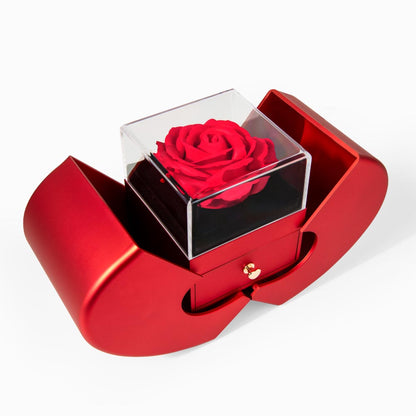 To My Wife - The Most Wonderful Thing - Love Knot Necklace with Red Heart Rose Box