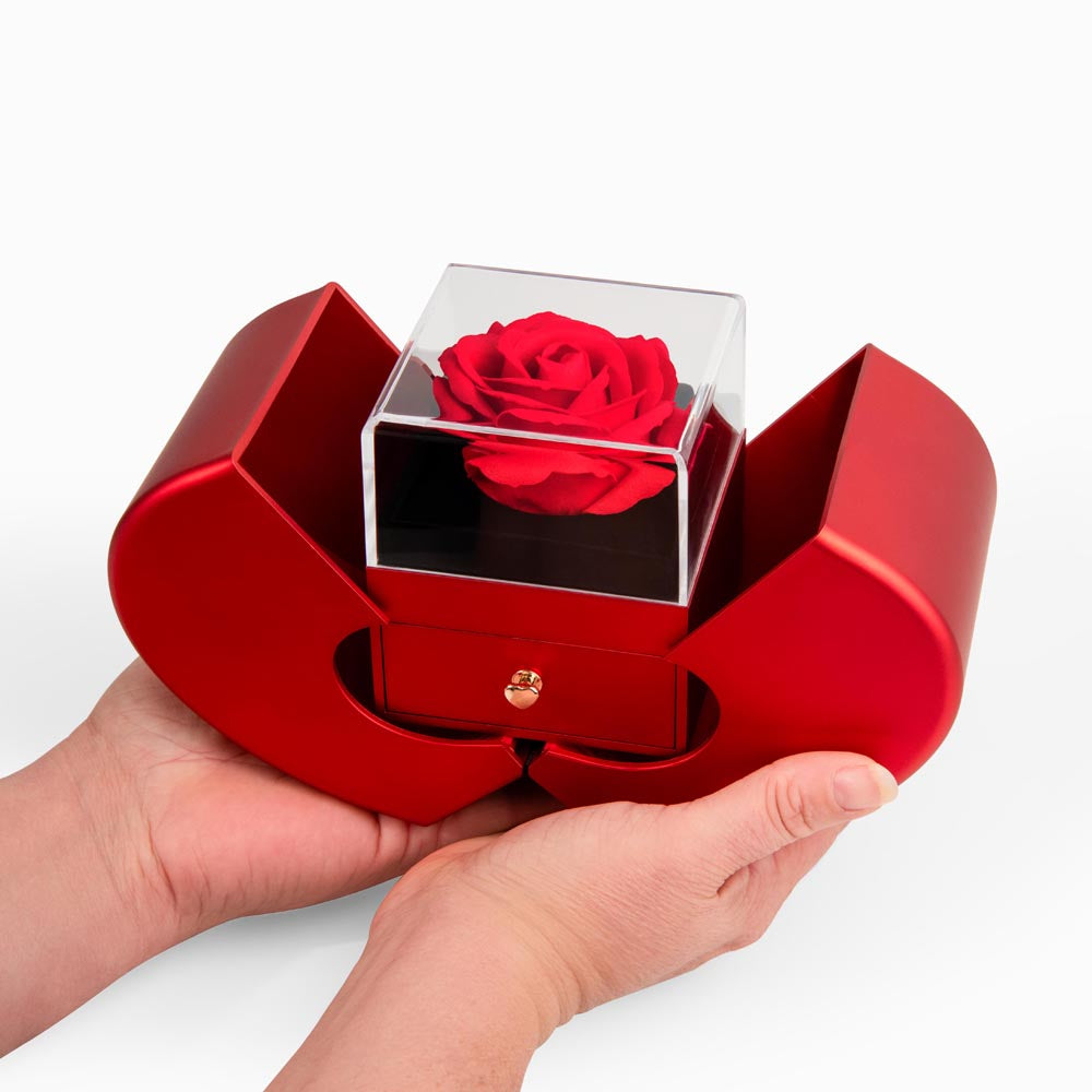 To My Wife - The Most Wonderful Thing - Love Knot Necklace with Red Heart Rose Box