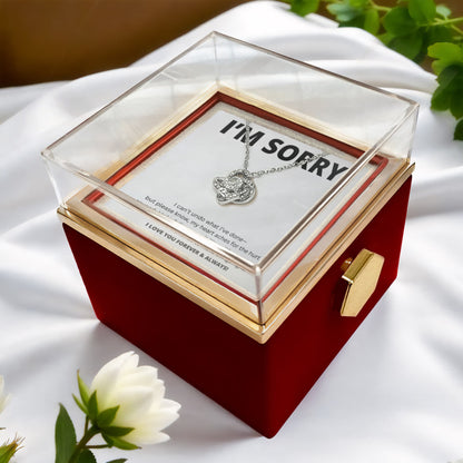 Apology Gift For Her - Love Knot with Rotating Rose Gift Box