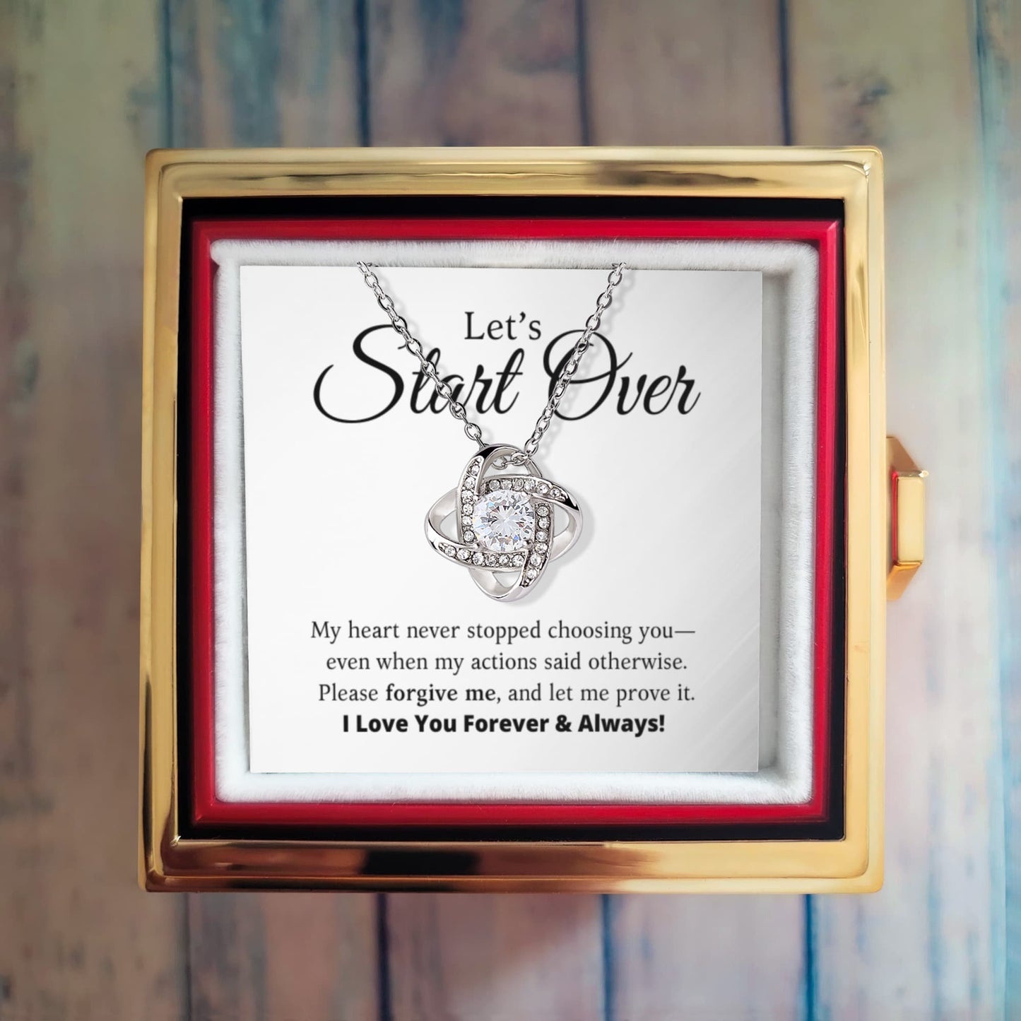 Let's Start Over - Love Knot with Rotating Rose Gift Box