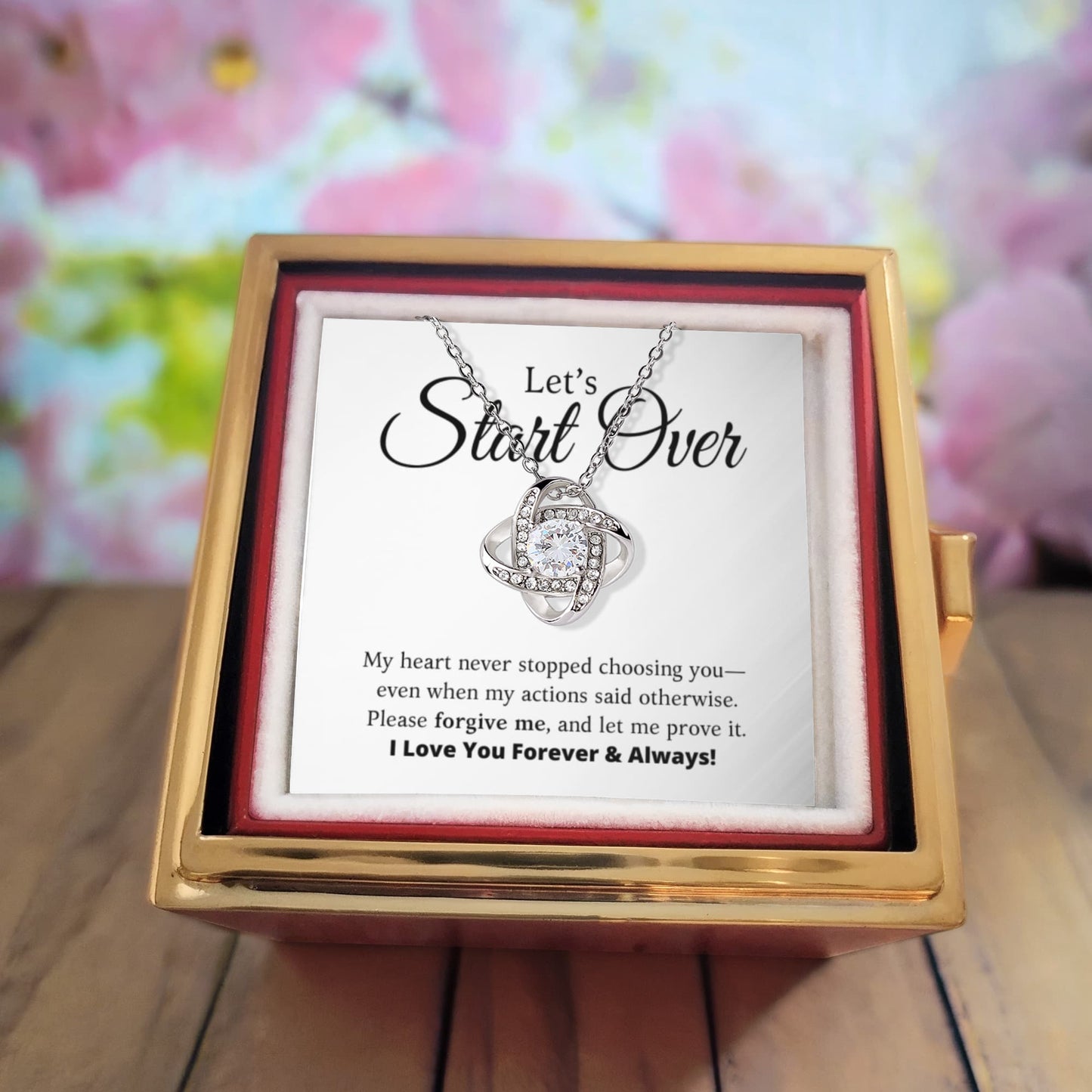 Let's Start Over - Love Knot with Rotating Rose Gift Box