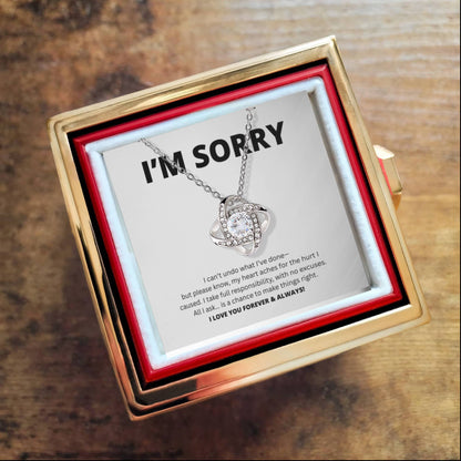 Apology Gift For Her - Love Knot with Rotating Rose Gift Box