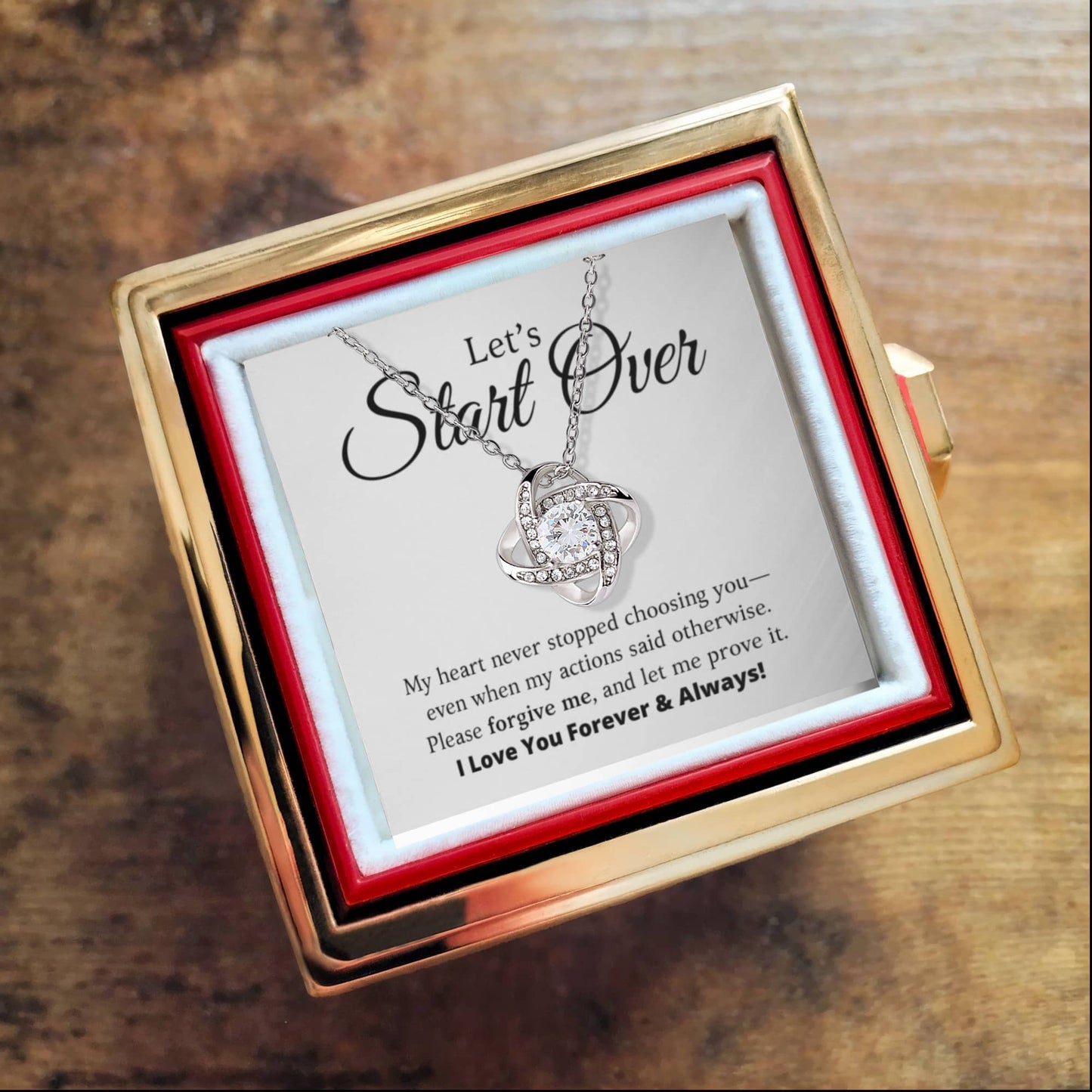 Let's Start Over - Love Knot with Rotating Rose Gift Box