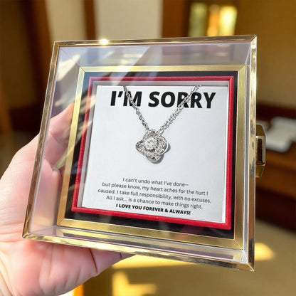 Apology Gift For Her - Love Knot with Rotating Rose Gift Box