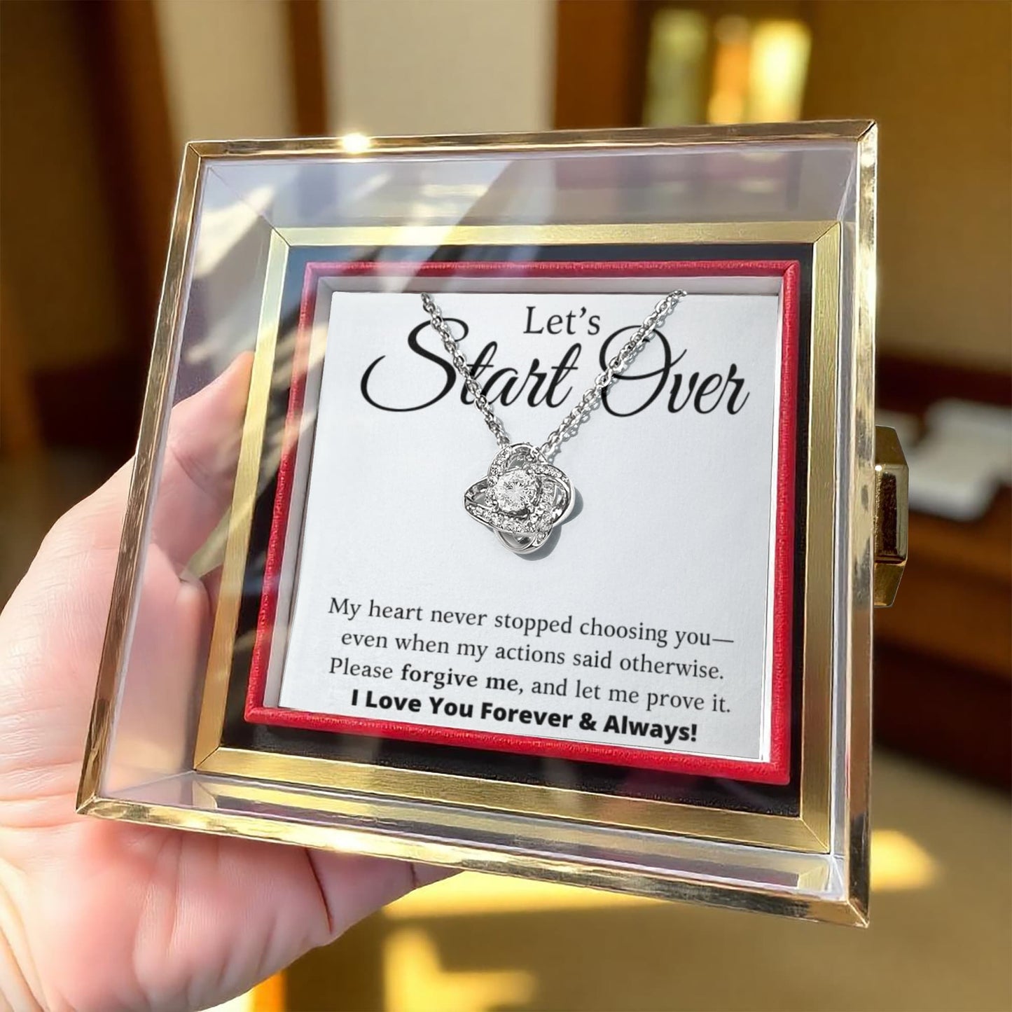 Let's Start Over - Love Knot with Rotating Rose Gift Box