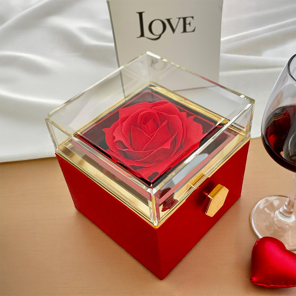 Apology Gift For Her - Love Knot with Rotating Rose Gift Box