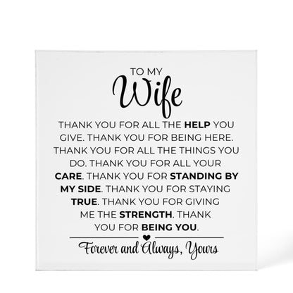 To My Wife - Printed Acrylic Block