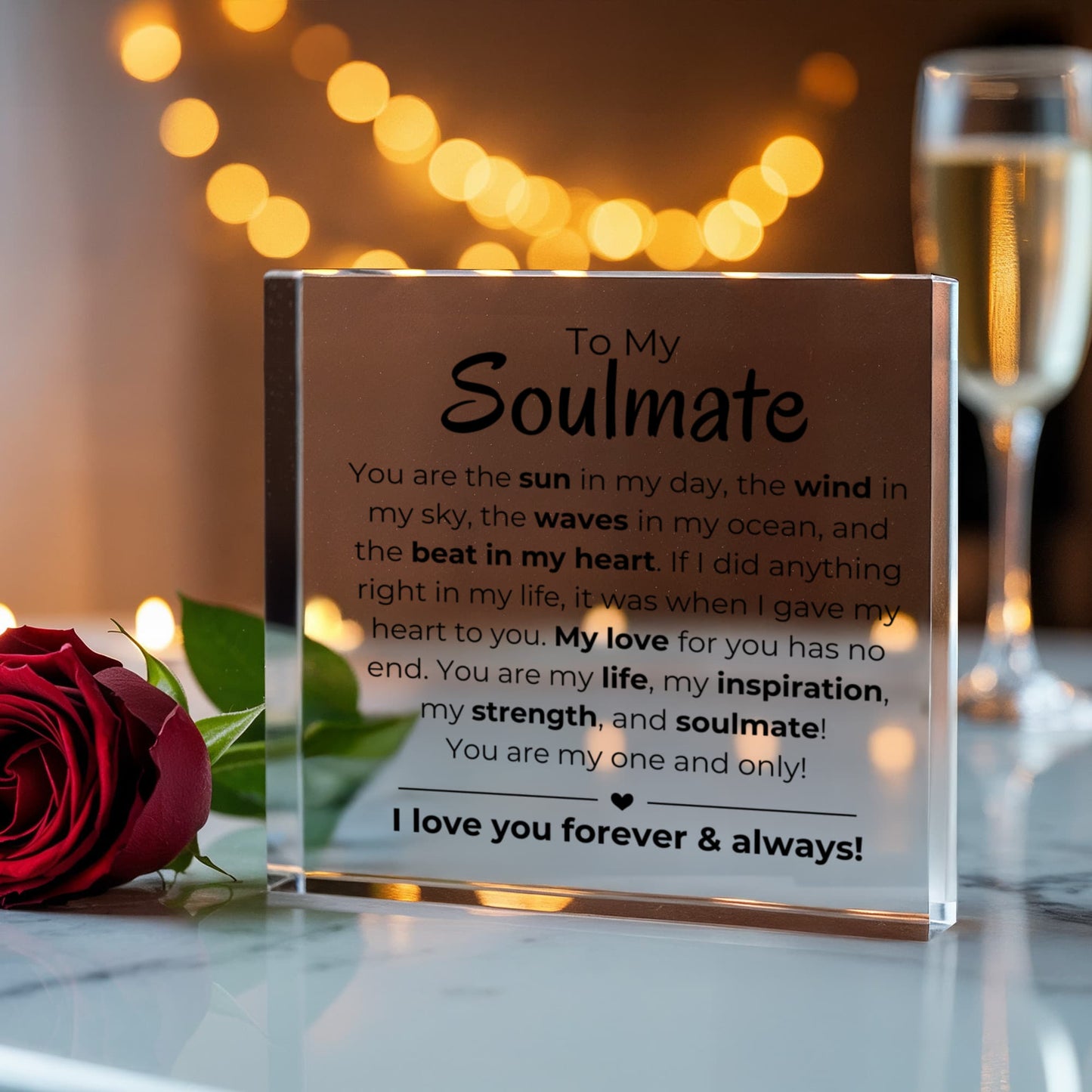 To My Soulmate - Printed Acrylic Block