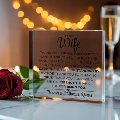 To My Wife - Printed Acrylic Block