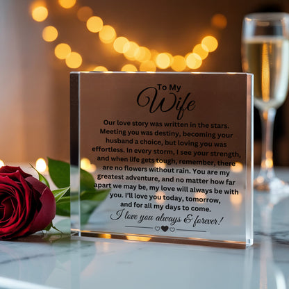 To My Wife - Printed Acrylic Block