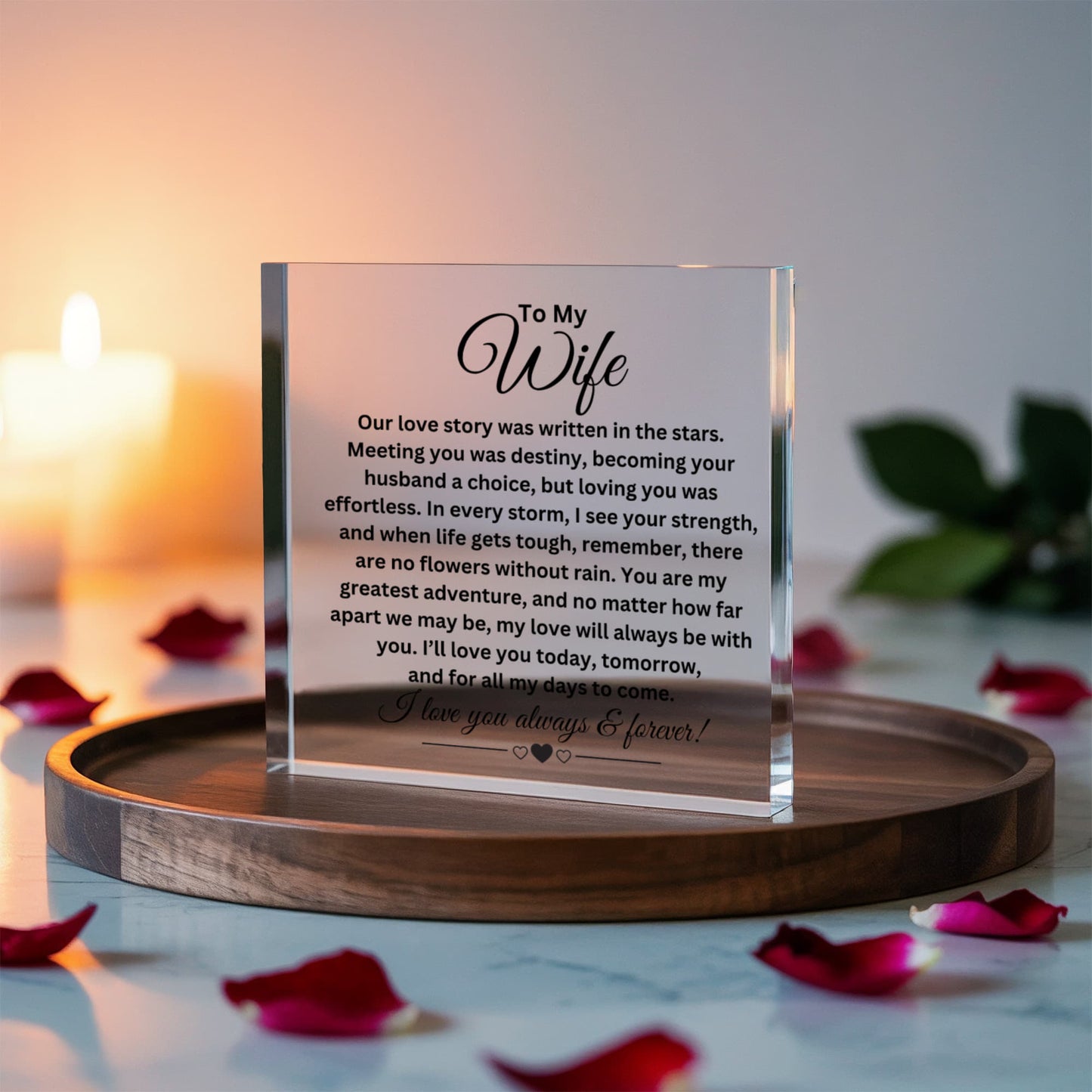 To My Wife - Printed Acrylic Block
