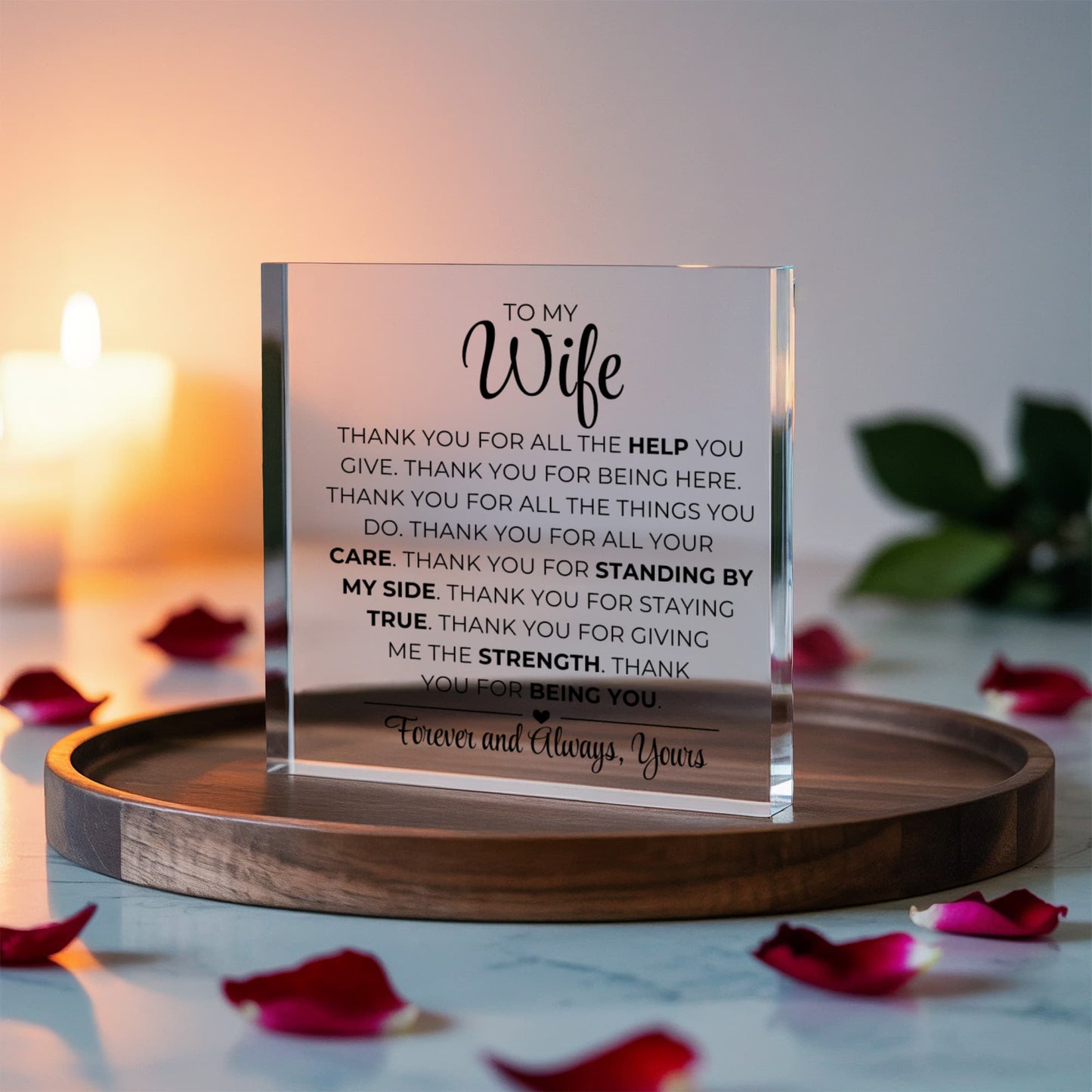 To My Wife - Printed Acrylic Block