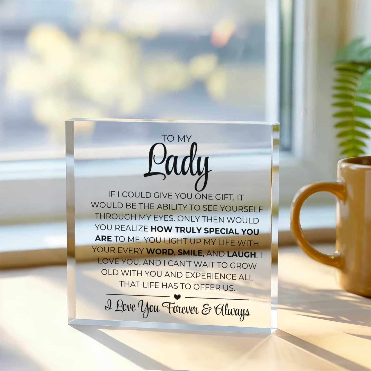 To My Lady - How Special You Are To Me - Printed Acrylic Block