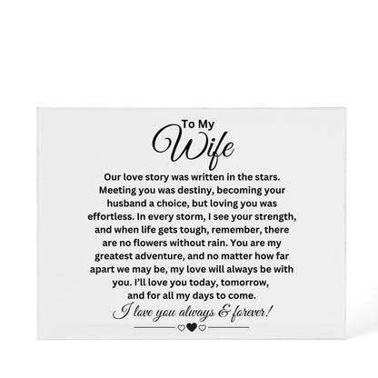 To My Wife - Printed Acrylic Block