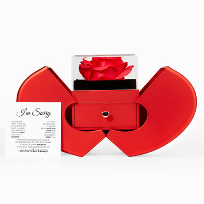 Apology Gift For Her - Alluring Beauty Necklace with Red Heart Rose Box