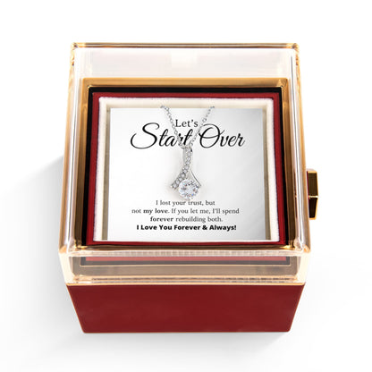Let's Start Over - Alluring Beauty Necklace with Rotating Rose Gift Box