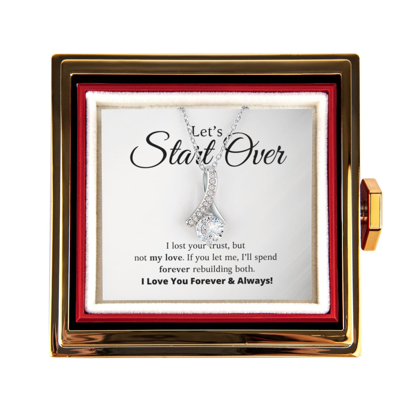 Let's Start Over - Alluring Beauty Necklace with Rotating Rose Gift Box