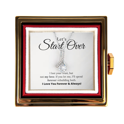 Let's Start Over - Alluring Beauty Necklace with Rotating Rose Gift Box