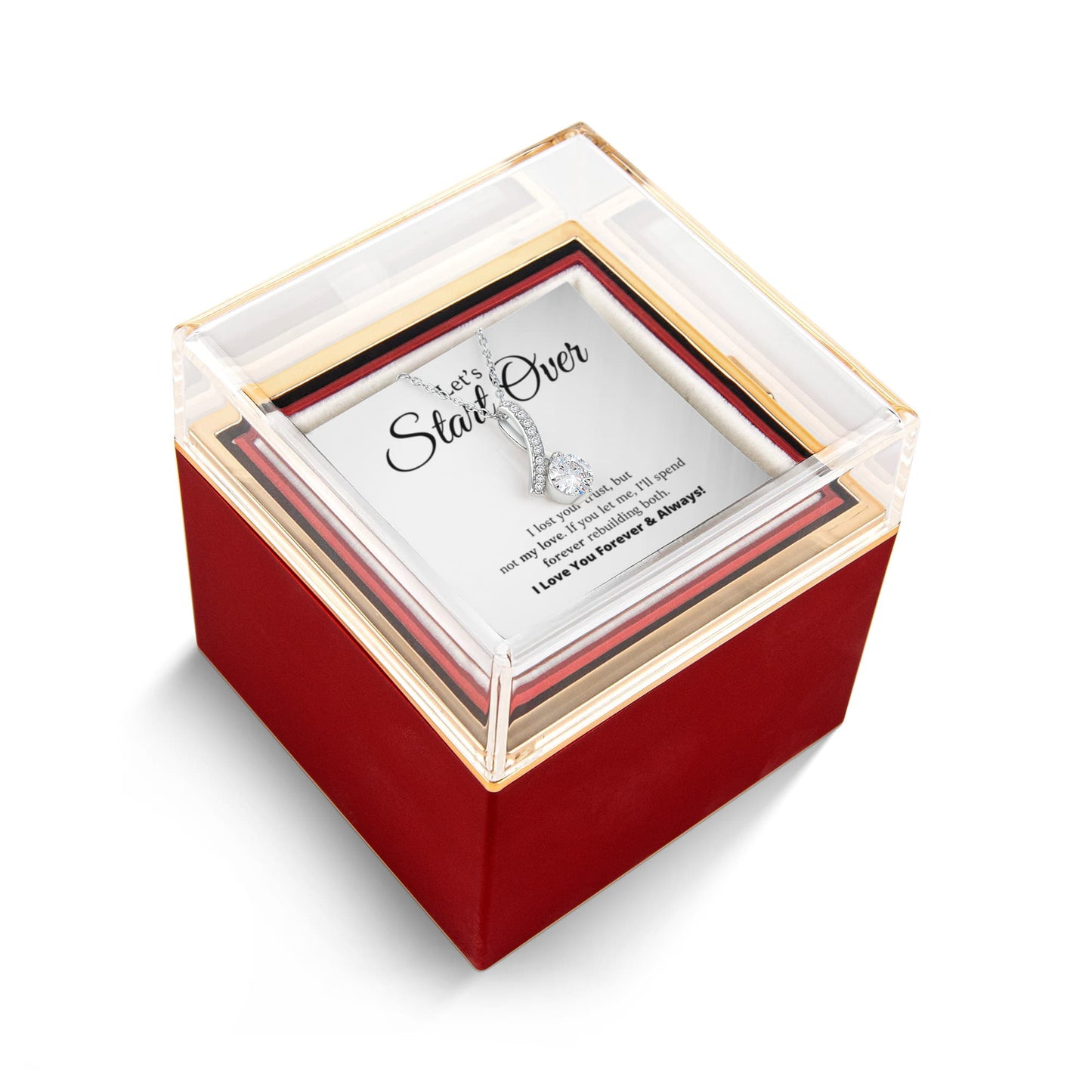 Let's Start Over - Alluring Beauty Necklace with Rotating Rose Gift Box