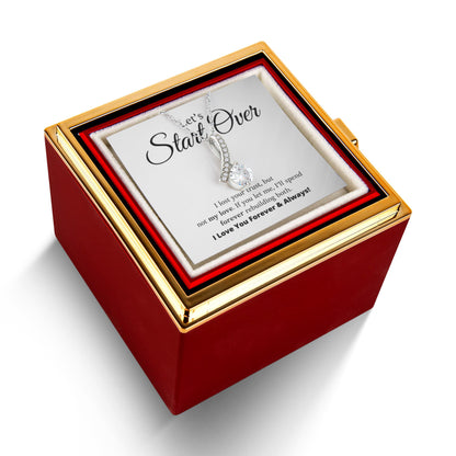 Let's Start Over - Alluring Beauty Necklace with Rotating Rose Gift Box