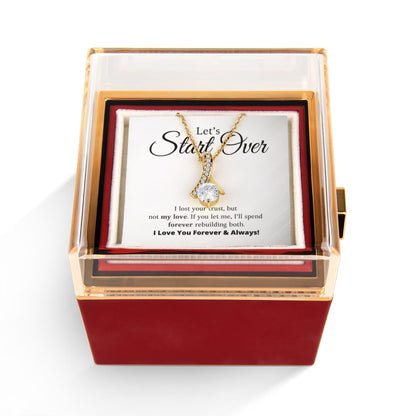 Let's Start Over - Alluring Beauty Necklace with Rotating Rose Gift Box