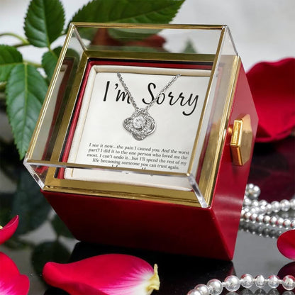 Apology Gift For Her - Love Knot with Rotating Rose Gift Box