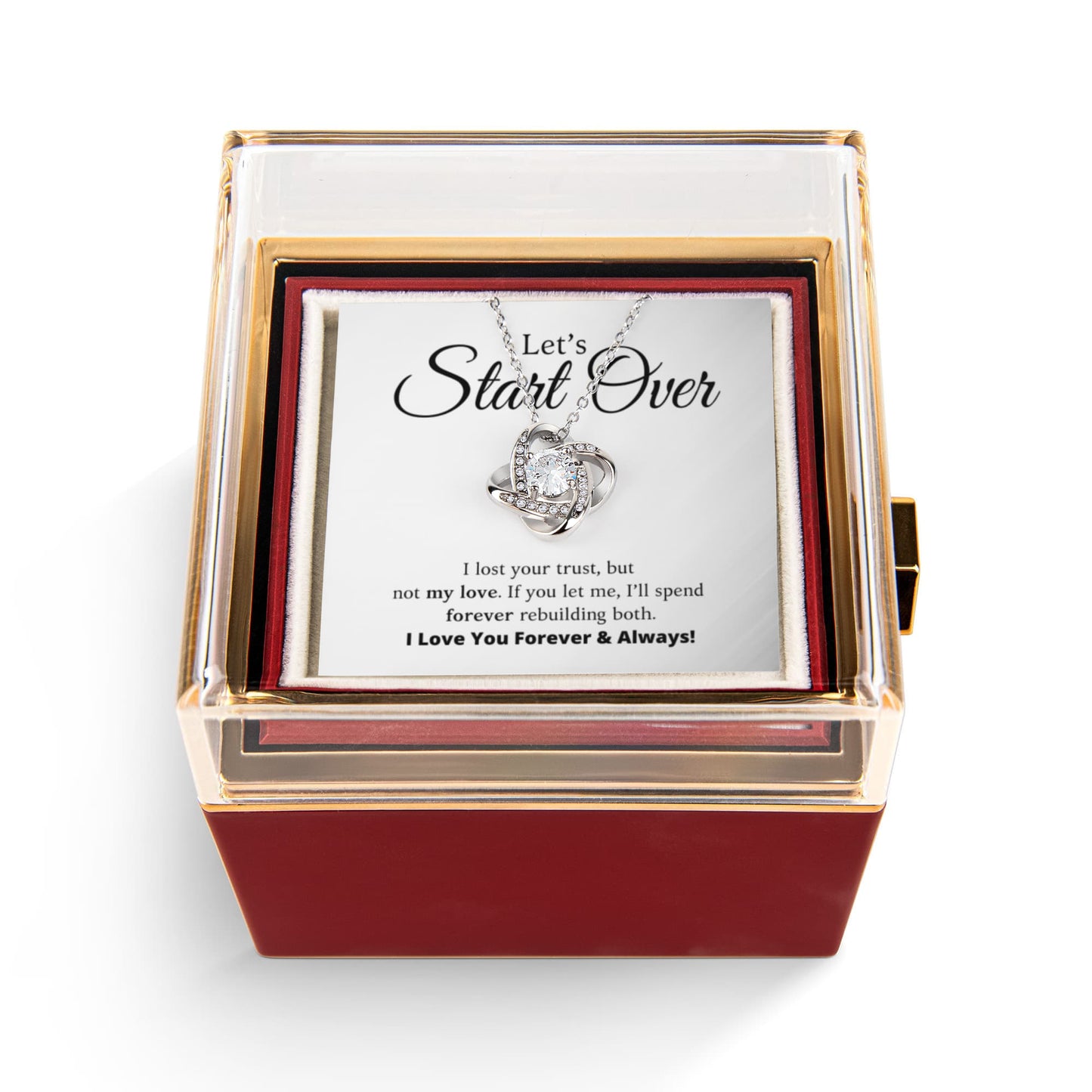 Let's Start Over - Love Knot with Rotating Rose Gift Box