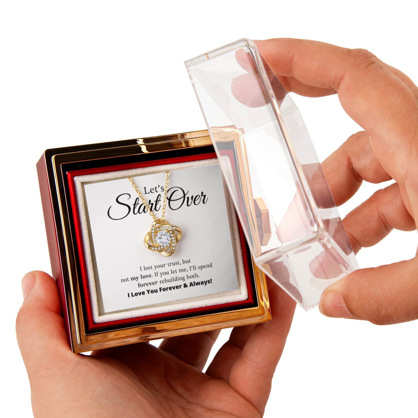Let's Start Over - Love Knot with Rotating Rose Gift Box