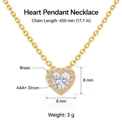 Apology Gift For Her - Forever Yours - Sparkling Heart Necklace