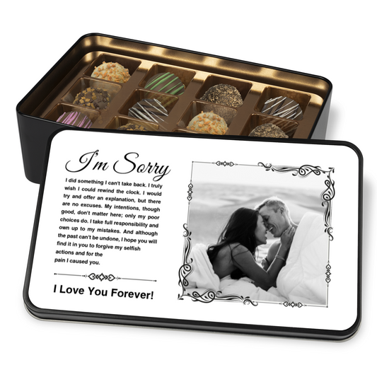 Apology Gift For Her - Personalized Keepsake Tin Of Chocolates
