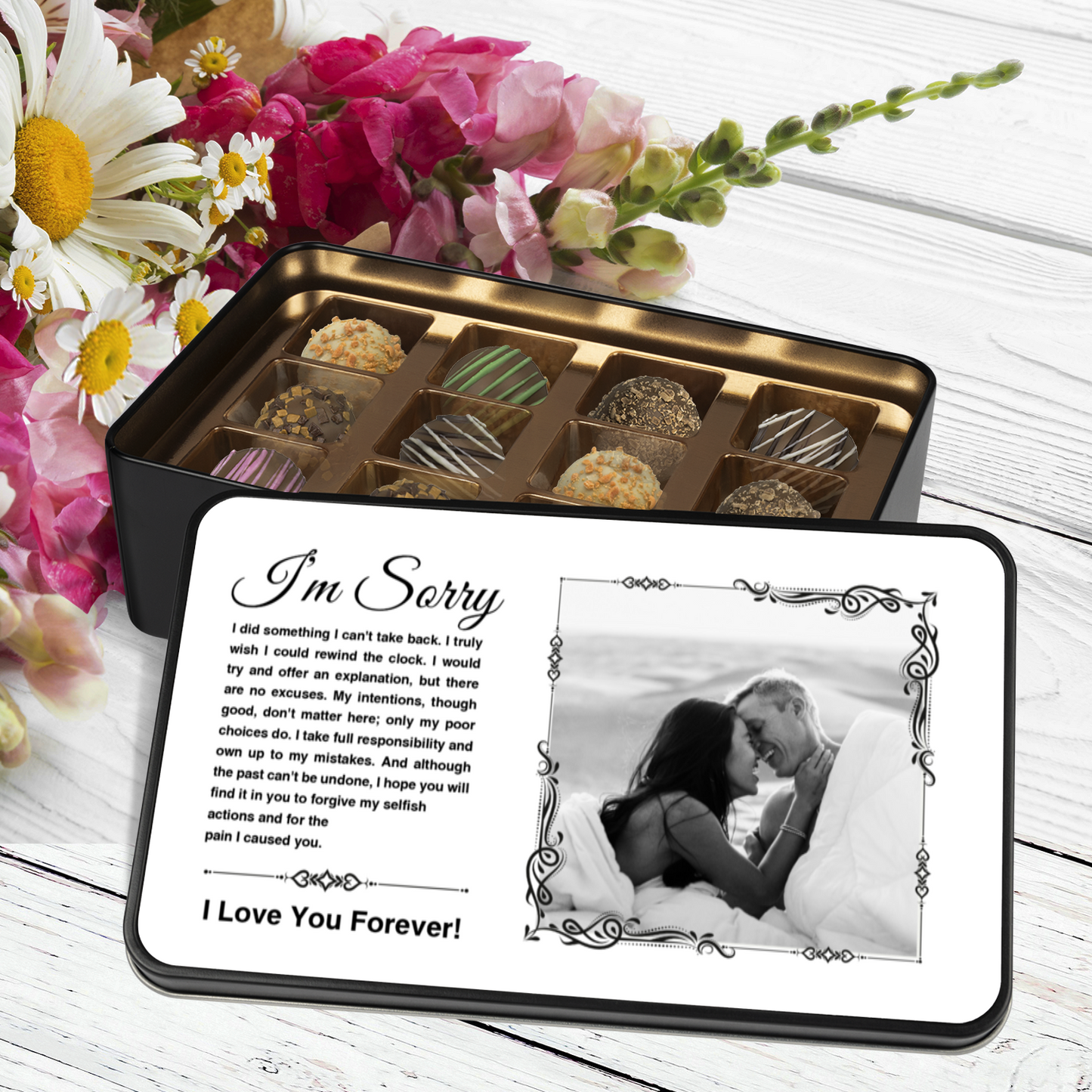 Apology Gift For Her - Personalized Keepsake Tin Of Chocolates
