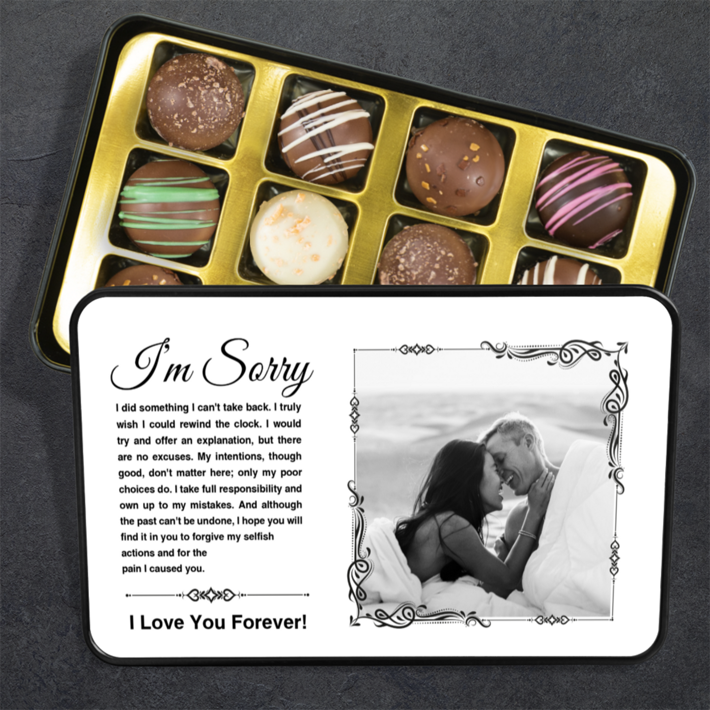 Apology Gift For Her - Personalized Keepsake Tin Of Chocolates