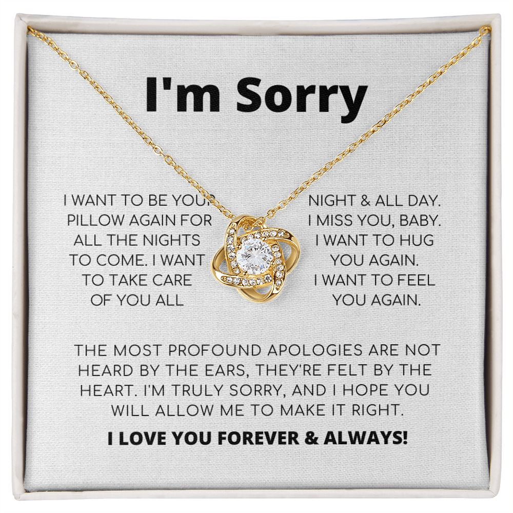 Regalo de disculpa para ella: quiero sentirte de nuevo: collar con nudo de amor