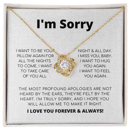 Regalo de disculpa para ella: quiero sentirte de nuevo: collar con nudo de amor