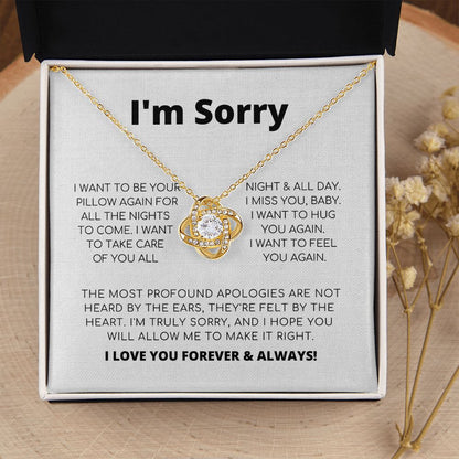 Regalo de disculpa para ella: quiero sentirte de nuevo: collar con nudo de amor
