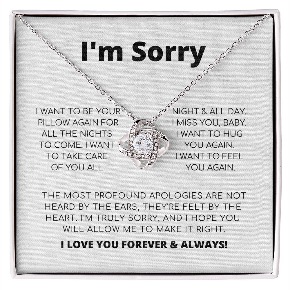 Regalo de disculpa para ella: quiero sentirte de nuevo: collar con nudo de amor