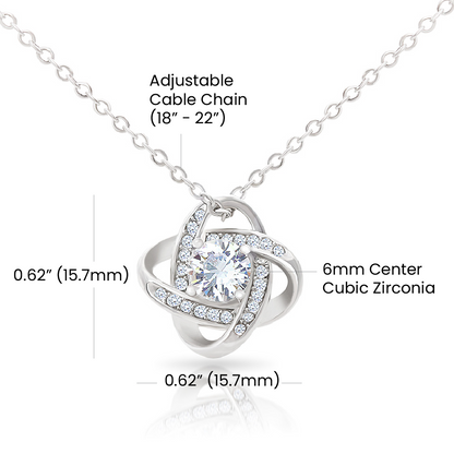 Regalo de disculpa para ella: quiero sentirte de nuevo: collar con nudo de amor