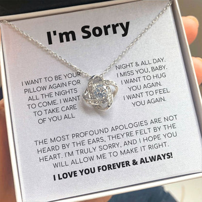 Regalo de disculpa para ella: quiero sentirte de nuevo: collar con nudo de amor