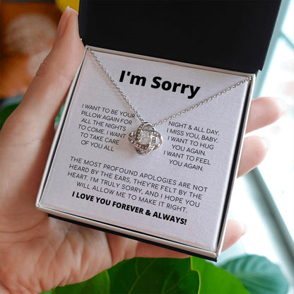 Regalo de disculpa para ella: quiero sentirte de nuevo: collar con nudo de amor