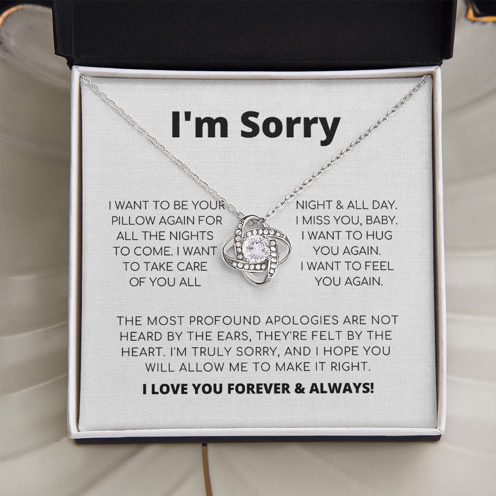 Regalo de disculpa para ella: quiero sentirte de nuevo: collar con nudo de amor