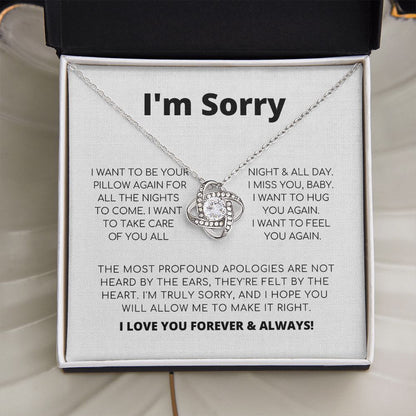 Regalo de disculpa para ella: quiero sentirte de nuevo: collar con nudo de amor