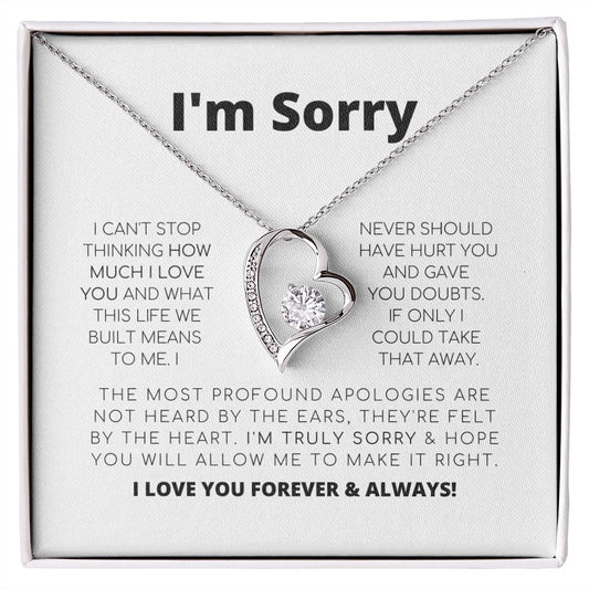 Apology Gift For Her - I'm Truly Sorry - Forever Love Necklace